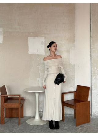 oatmeal split dress