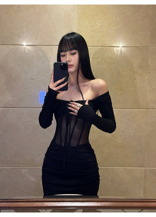 black mesh dress