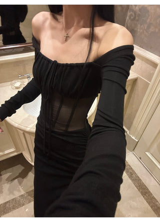 black mesh dress