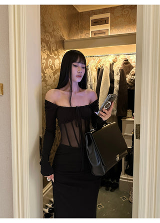 black mesh dress