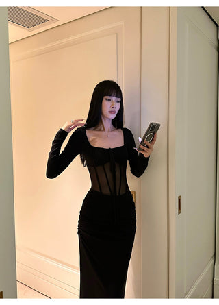 black mesh dress