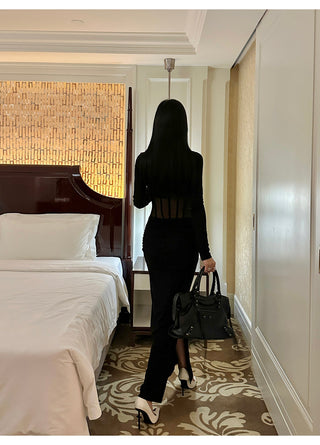 black mesh dress