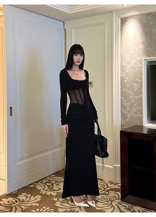 black mesh dress