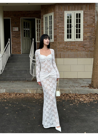 white lace dress