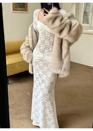 white lace dress