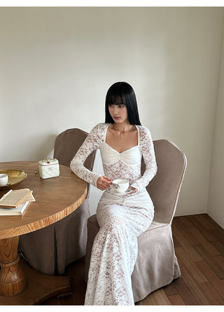 white lace dress