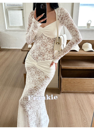 white lace dress