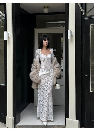 white lace dress