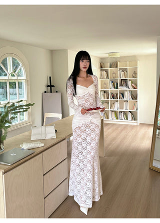 white lace dress