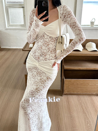 white lace dress