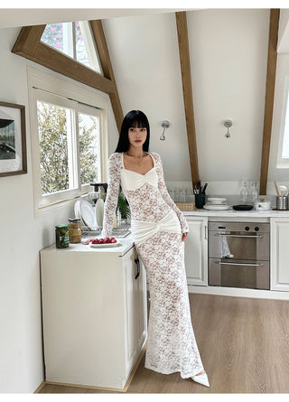 white lace dress