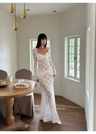 white lace dress