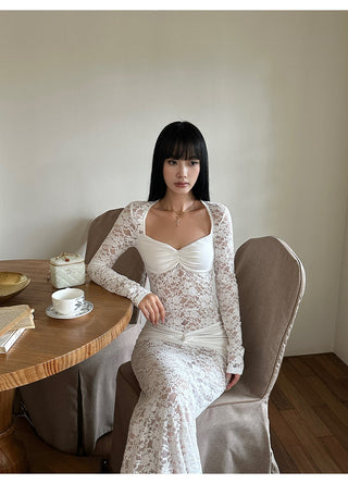 white lace dress