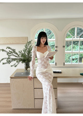 white lace dress