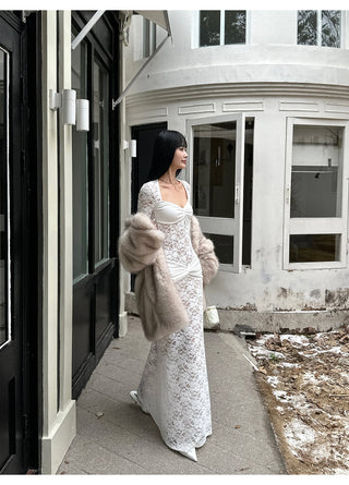 white lace dress