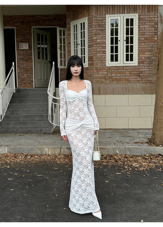white lace dress