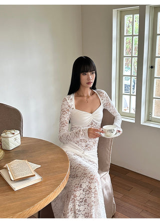 white lace dress