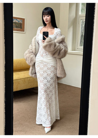 white lace dress