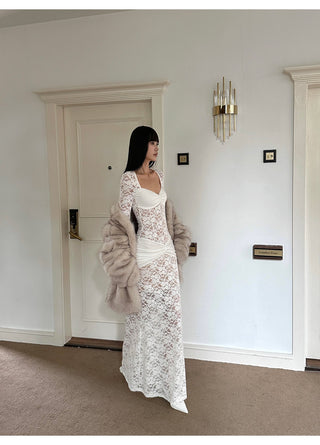 white lace dress
