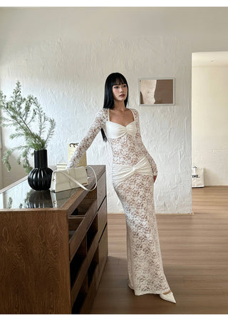 white lace dress
