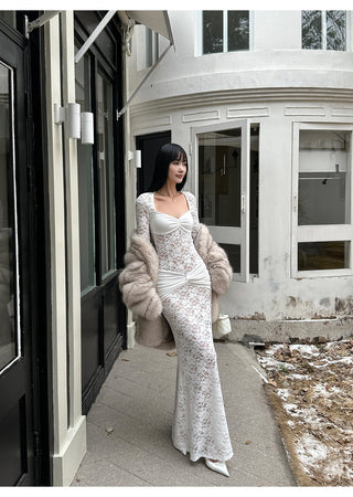 white lace dress