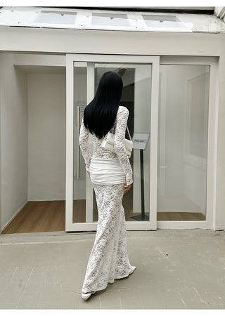white lace dress