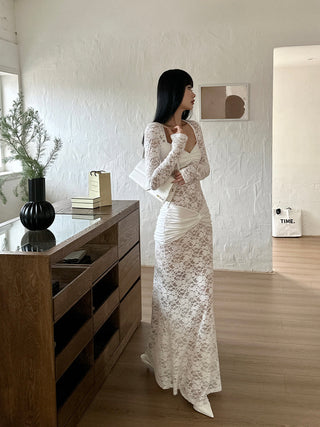 white lace dress
