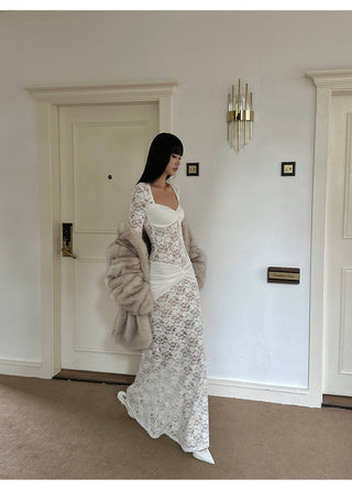 white lace dress