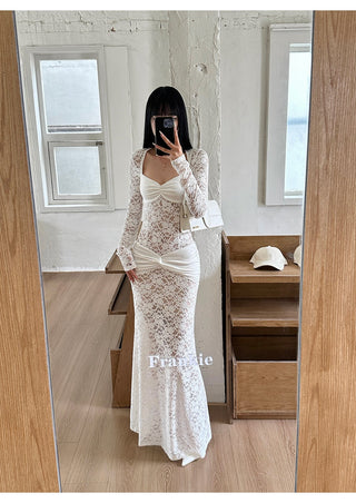 white lace dress