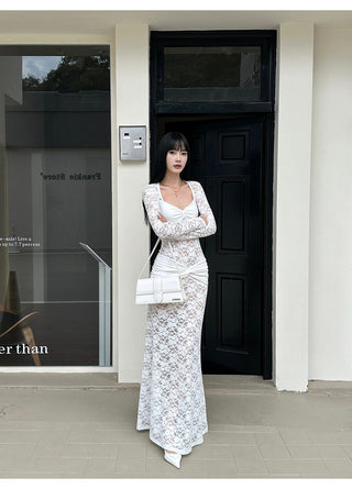 white lace dress