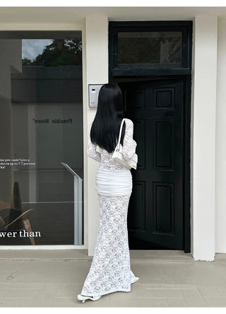 white lace dress