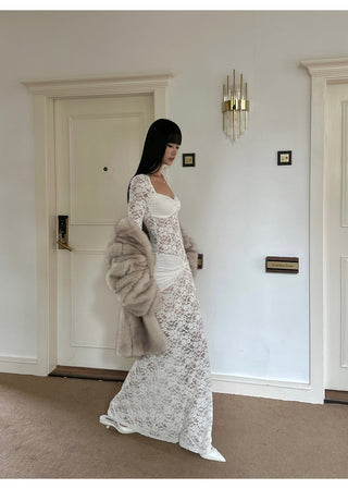 white lace dress