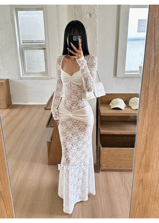 white lace dress