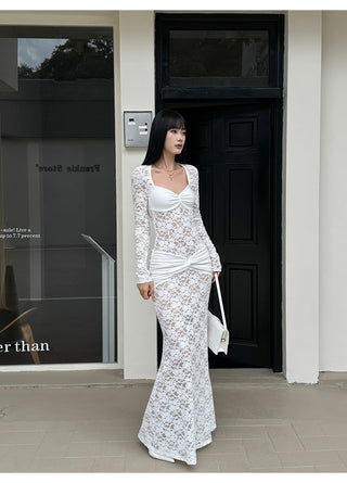 white lace dress