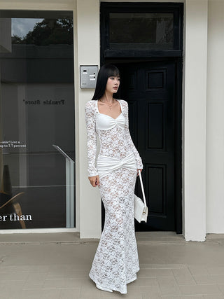 white lace dress