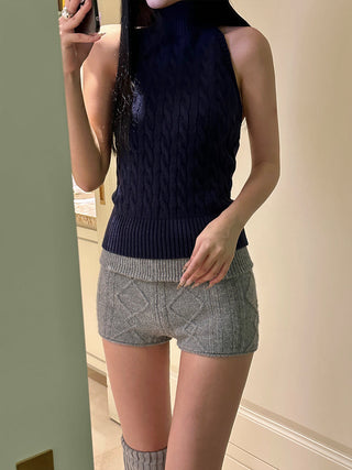 blue woolen Top