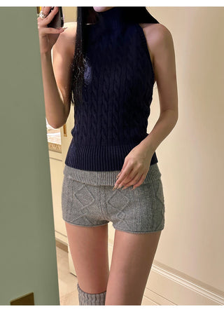 blue woolen Top