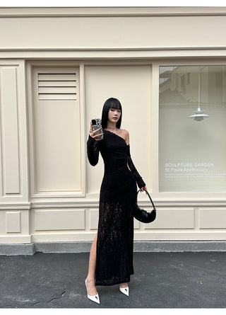 black lace dress