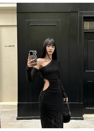 black lace dress