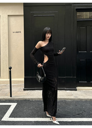 black lace dress