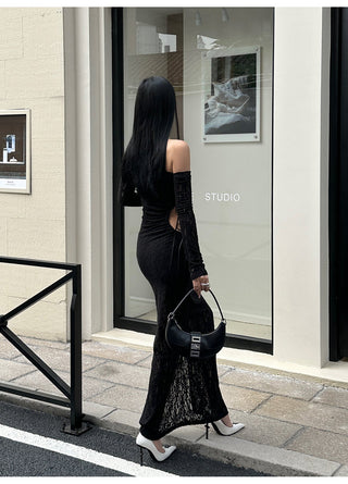 black lace dress