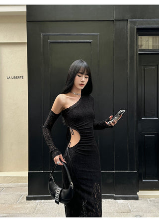 black lace dress
