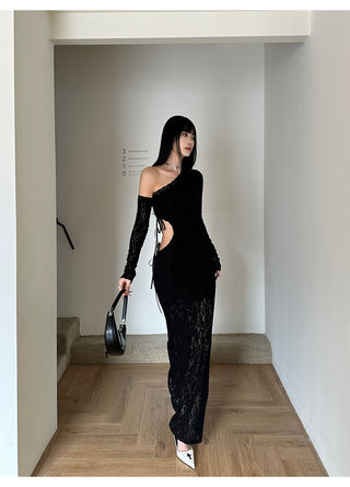 black lace dress