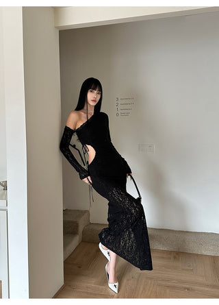 black lace dress