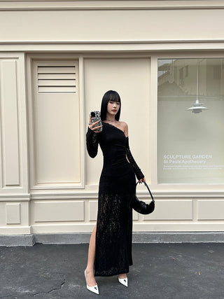 black lace dress