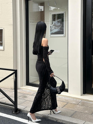 black lace dress