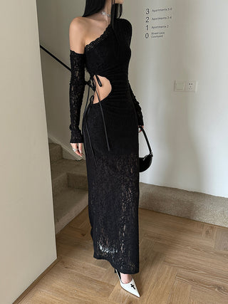 black lace dress