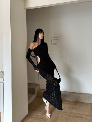 black lace dress