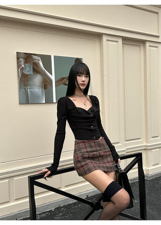 red lattice skirt