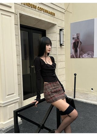red lattice skirt
